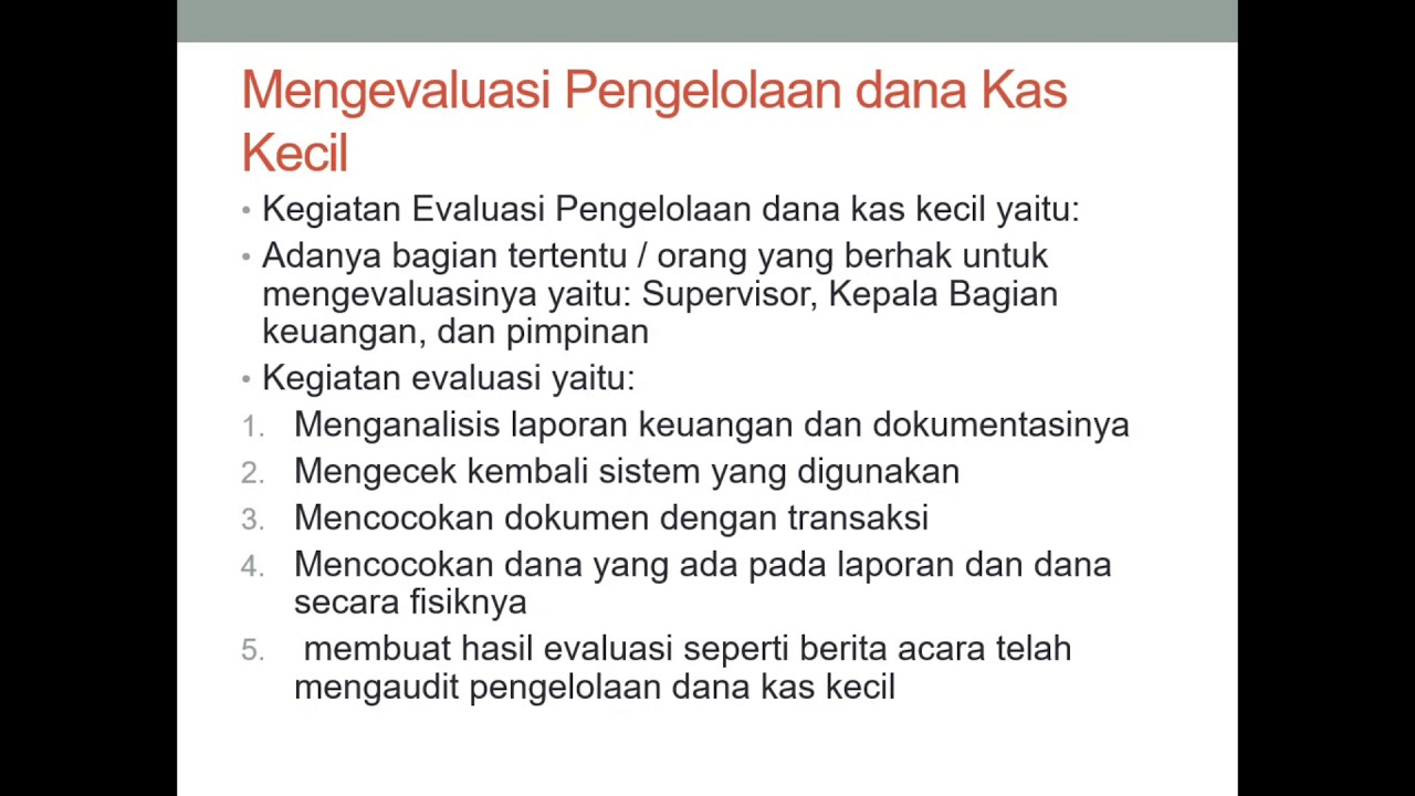 Pengelolaan dana kas kecil