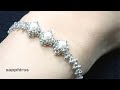 【ビーズステッチ】スワロフスキーパールのひし形3連ブレスレット☆作り方　DIY/Beaded Bracelet/Swarovski Pearls/seed beads