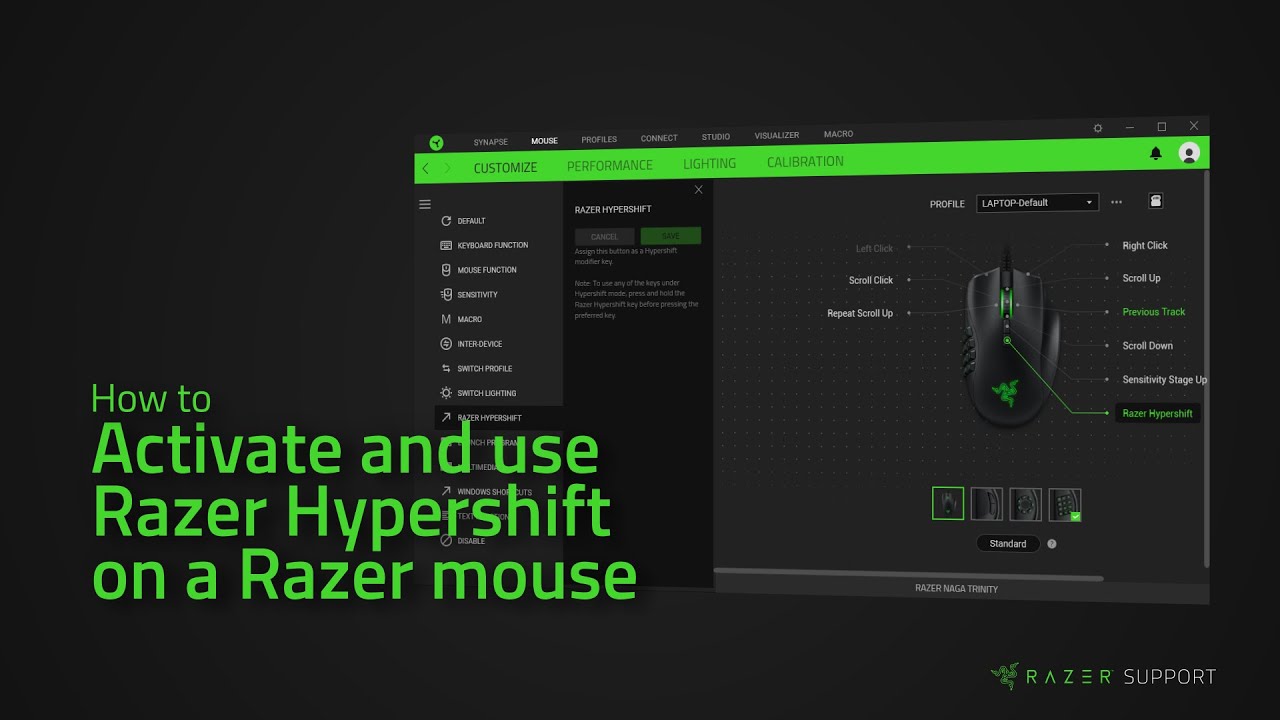 How to activate the Razer Hypershift on a Razer mouse