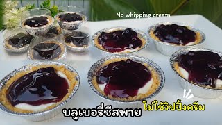Blueberry Cheese Pie Recipe without whipping cream. Easy to make. No bake.