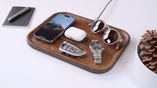 A Wireless Charging Tray with Premium Leather | Courant