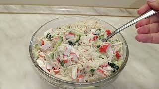 Быстрый салат за 5 минут- из  мивины и крабовых палочек