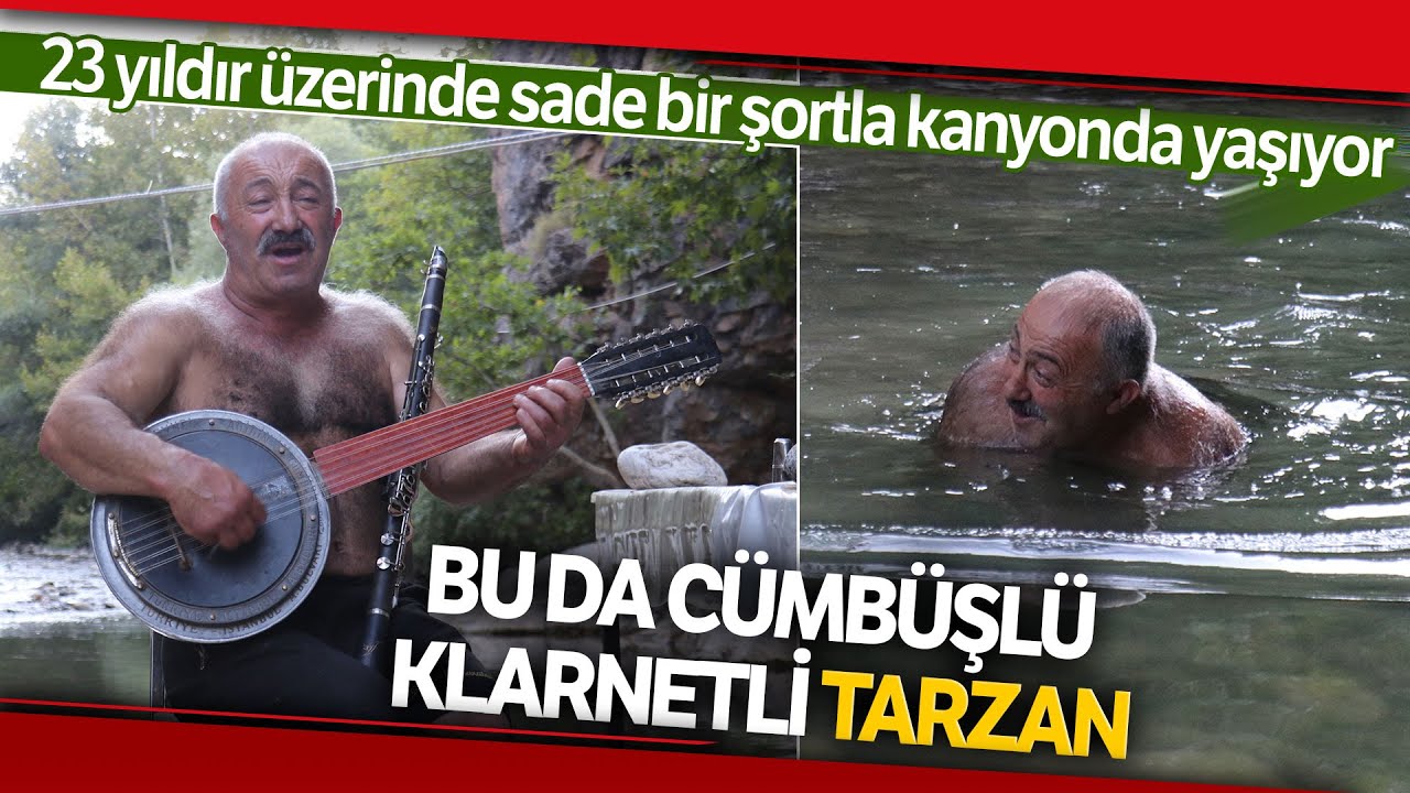 23 Yıldır Üzerinde Sade Bir Şortla Kanyonda Yaşıyor, Gelen Ziyaretçilere Müzik Keyfi Yaşatıyor