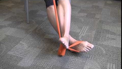 Seated Ankle Inversion With Resistance and Legs Crossed