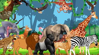 Safari Animals Sounds Song | ABC Animals | Fun Nursery Rhyme for Kids