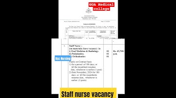 GOA staff nurse vacancy 2024#nursingofficer #nursing #exam