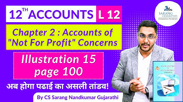 Class 12 | Chapter 2 Accounts of "Not for profit" Concerns Illustration 15 page 100 | L12 HSC Board