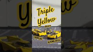 Hypercars in Yellow 💛 Hot Wheels 🔥 #hotwheels #hypercar #koenigsegg #bugatti #cadillac #shorts