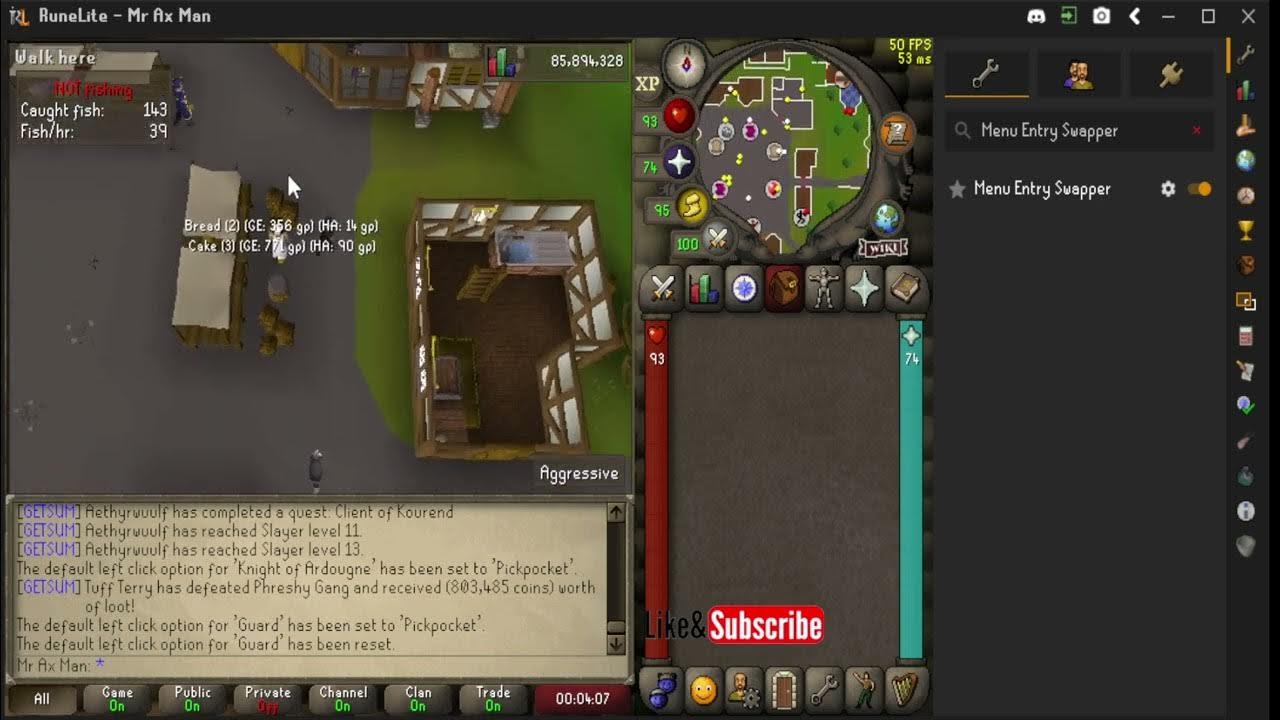 How to left click pickpocket knights of ardougne in osrs youtube