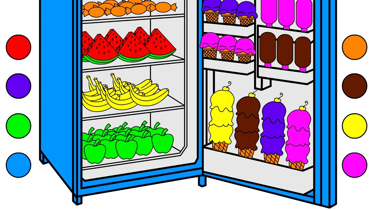 Download Learn Colors for Kids with Fridge of Ice Cream, Fruits ...