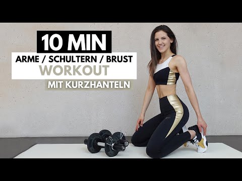 Komplettes OBERKÖRPER Workout | Arme Schultern Rücken Brust // mit Kurzhanteln | Tina Halder