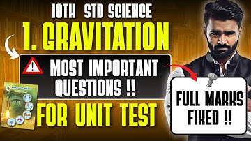MOST IMPORTANT QUESTIONS !! | 10TH STD SCIENCE | 1.GRAVITATION | Pradeep Giri Sir
