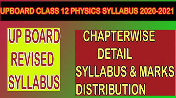 Updated 30% less  Up Board  Class 12 Physics Syllabus 2020-2021