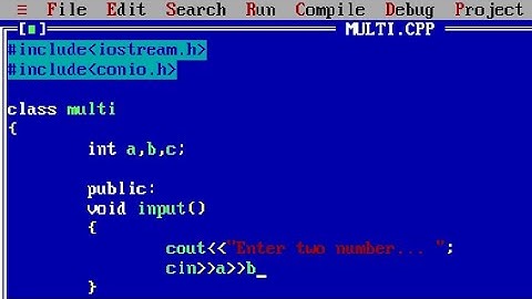 C++ program to multiply two numbers using class | Multiplication of two numbers using class in C++