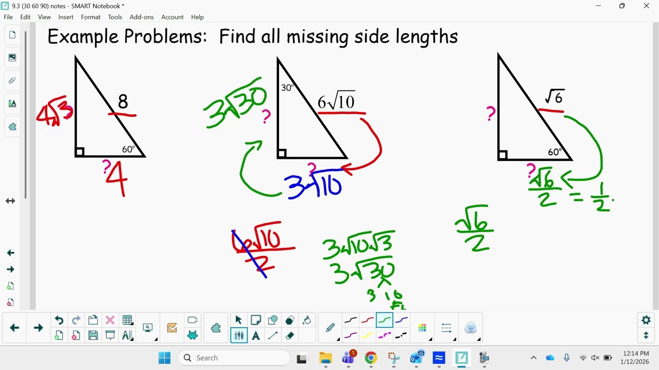 9.3 NOTES - 30 60 90 Special Right Triangle