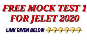 JELET 2020 FREE MOCKTEST 1 | JELET 2020 | JELET FULL MOCKTEST