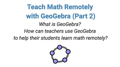 Teach Math Remotely with GeoGebra (Part 2)