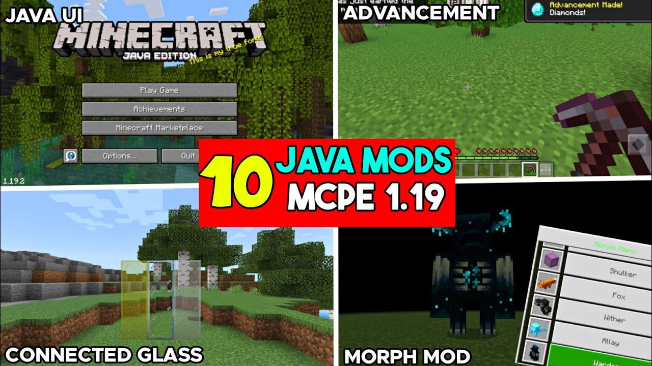TOP 10 Mods/Addons To Turn Your MCPE Into Minecraft Java Edition 1.19+, Criptbow Gaming