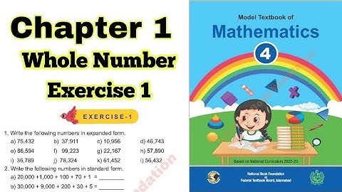 Class 4 math chapter 1 Exercise 1 | Whole Number |National book foundation|2024| ilmi darasgah