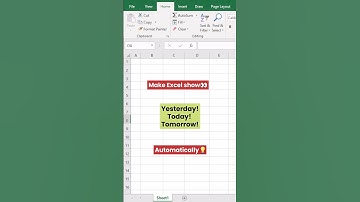 Excel Auto Date Trick - Yesterday, Today & Tomorrow!⏰ #Shorts #ExcelTips