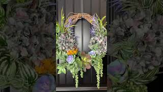 Succulent wreath 🌿 #succulents #decor #fyp #fypage #plants