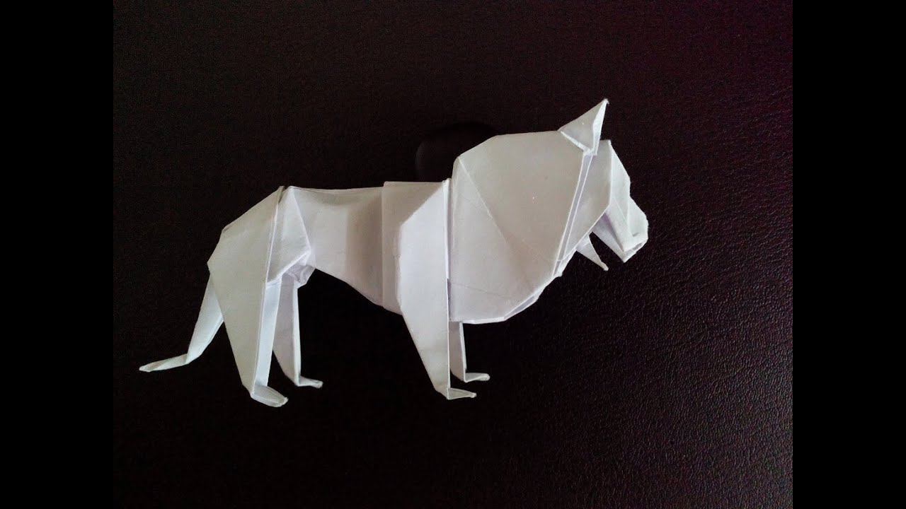 Красивый лев оригами, lion origami YouTube