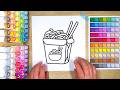 Satisfying Noodle Coloring 🍜 | ASMR Calm Coloring