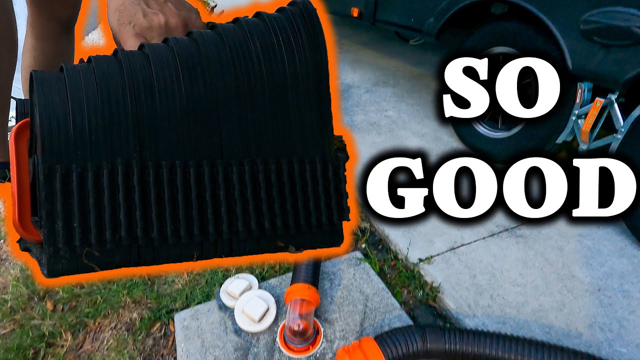 Camco 20 Ft Sidewinder RV Sewer Hose Support Review YouTube