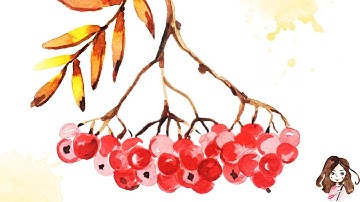 Tutorial: Paint Autumn Watercolor Berries step-by-step!