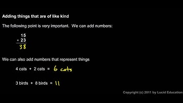 Prealgebra 1.2a - Adding Numbers and Things of Like Kind