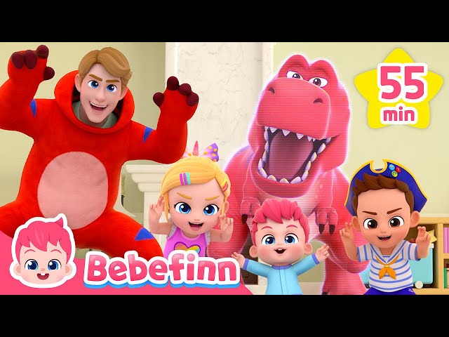 T-rex and Dinosaurs in The Eggs! | Bebefinn Top Nursery Rhymes Compilation class=