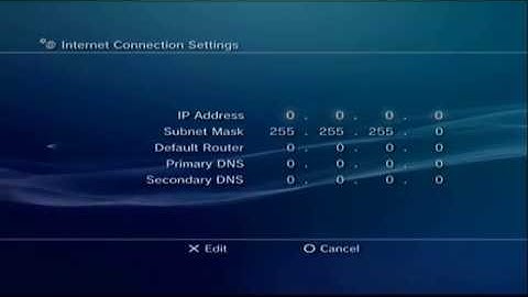 Setting PS3 IP Address