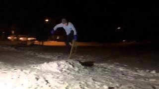 Nick Kausak snowskate kicker sesh