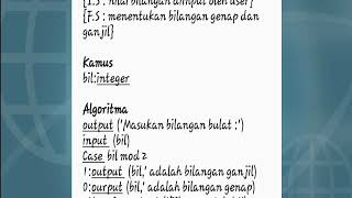 ALGORITMA BILANGAN GANJIL DAN GENAP