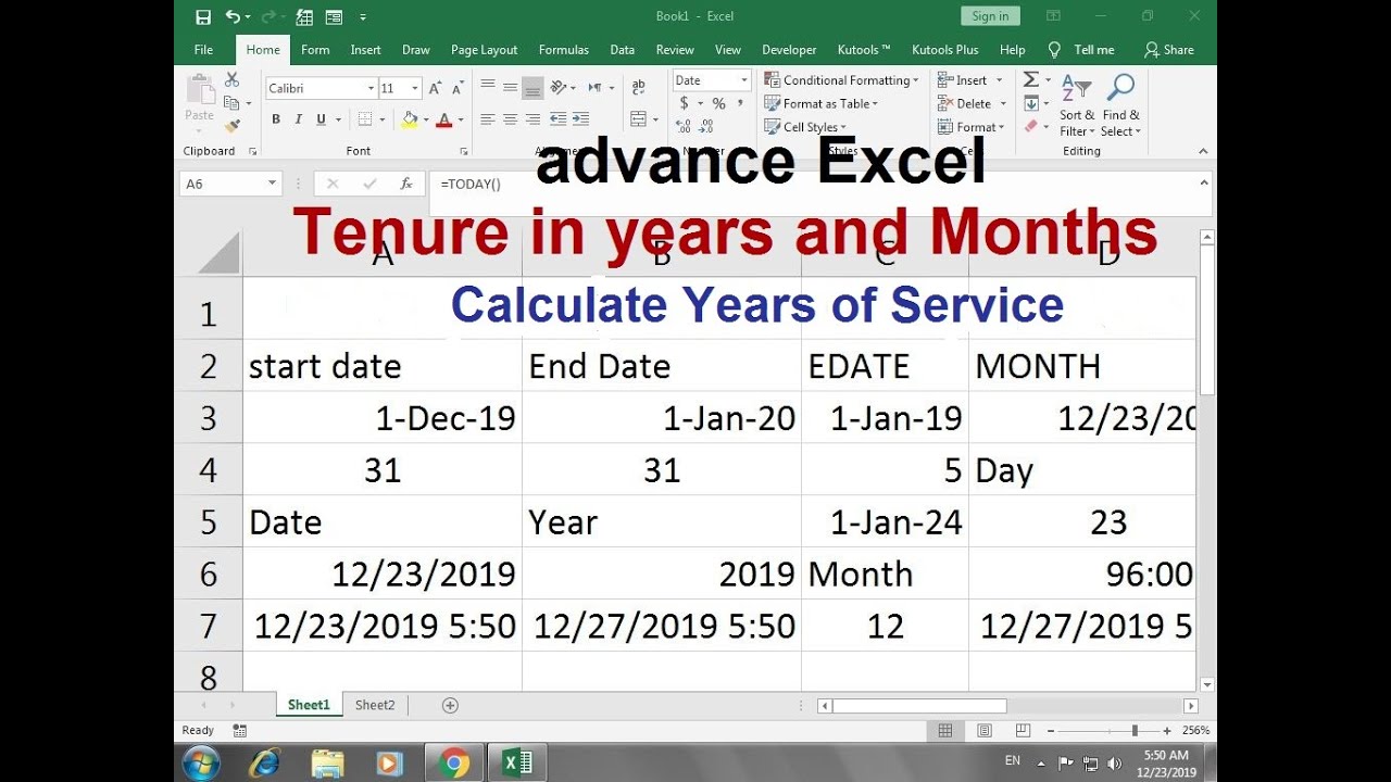 How To Calculate Tenure In Years And Months In Excel YouTube