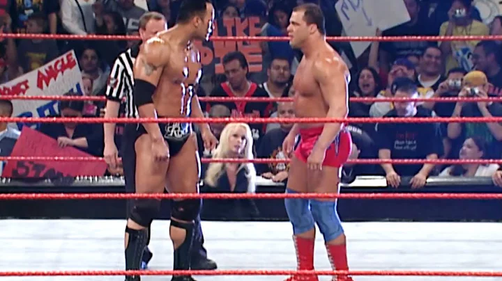 The Rock w/ Debra Vs Kurt Angle Part 1 - RAW IS WAR!