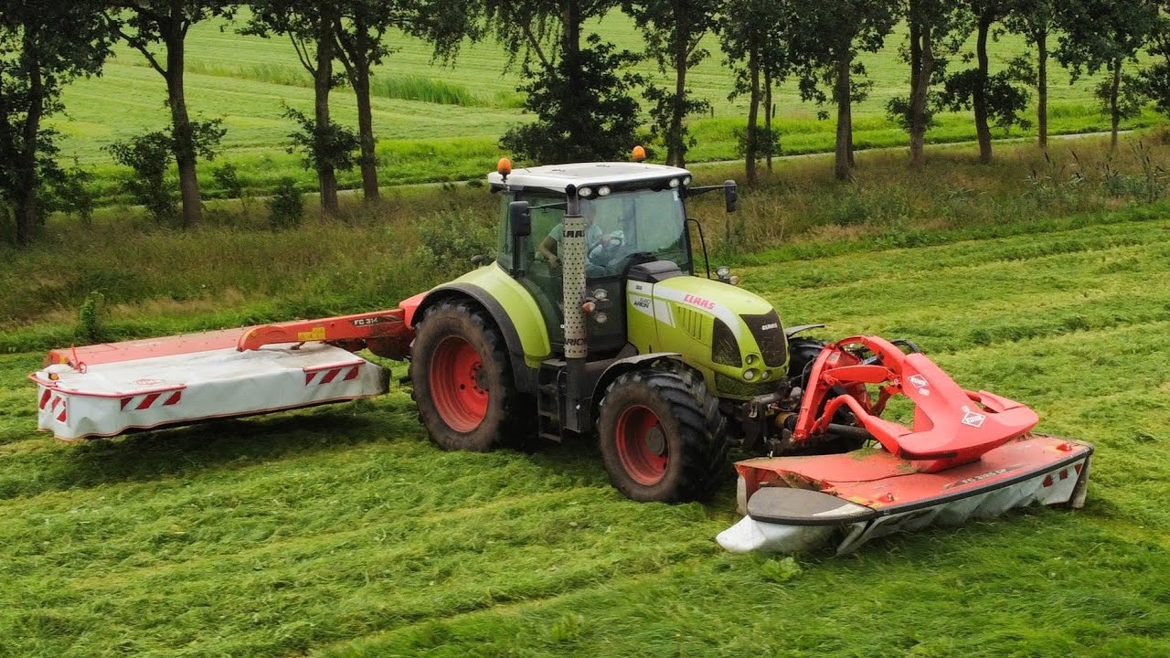 Mowing Grass - CLAAS arion 640 + FC 3125 DF + Kuhn FC 314 | Gras Maaien
