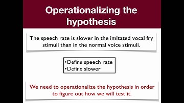 Operationalizing a research question