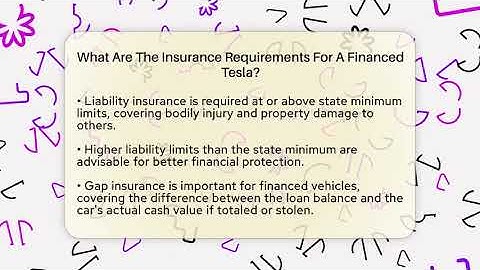 What Are The Insurance Requirements For A Financed Tesla? - Auto Coverage Explained
