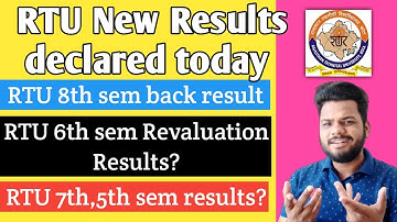 RTU New Results declared today 🙏 | RTU 8 sem back, Revaluation Results | RTU 7th sem result date