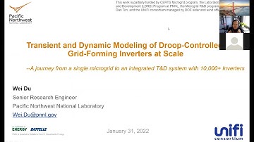 Wei Du: Transient and Dynamic Modeling of Droop- Controlled, Grid-Forming Inverters at Scale