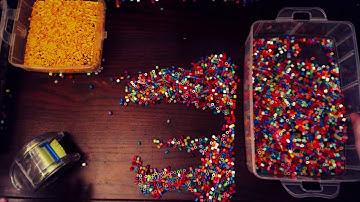 Visual ASMR Color Bead Sorting (No Talking) Dark and Satisfying