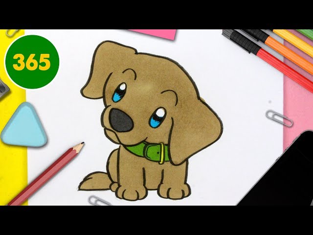 HOW TO DRAW A CUTE PUPPY DOG KAWAII 🐾😍 