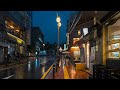 Seoul powerful rainy night walk around jeongdong street  umbrella sounds 4kr