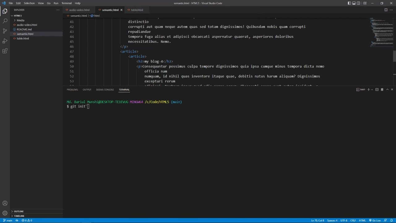 How to set by default git bash as terminal - YouTube