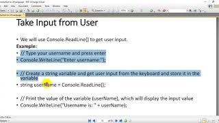 4-Input & Output in C# | Console Functions for Reading and Writing on console