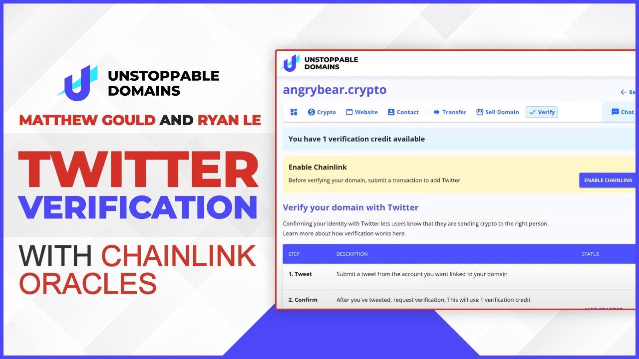 Matthew Gould and Ryan Le explain Twitter verification with Chainlink  oracles