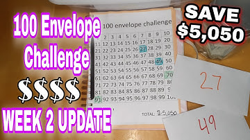 100 ENVELOPE CHALLENGE | WEEK 2 UPDATE | SAVE $5,050 IN 1 YEAR | $1 SAVINGS CHALLENGE | 2021