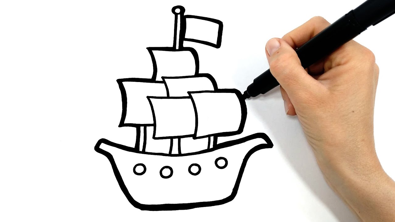 Como dibujar un BARCO PIRATA fácil - thptnganamst.edu.vn