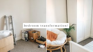 small bedroom makeover ~ minimalist on a budget ~ english cottage